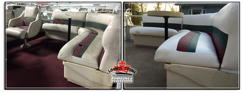 Loonie Toons Pontoons and Power Sports Pontoon Boat Upholstery Repair, Update and Modification